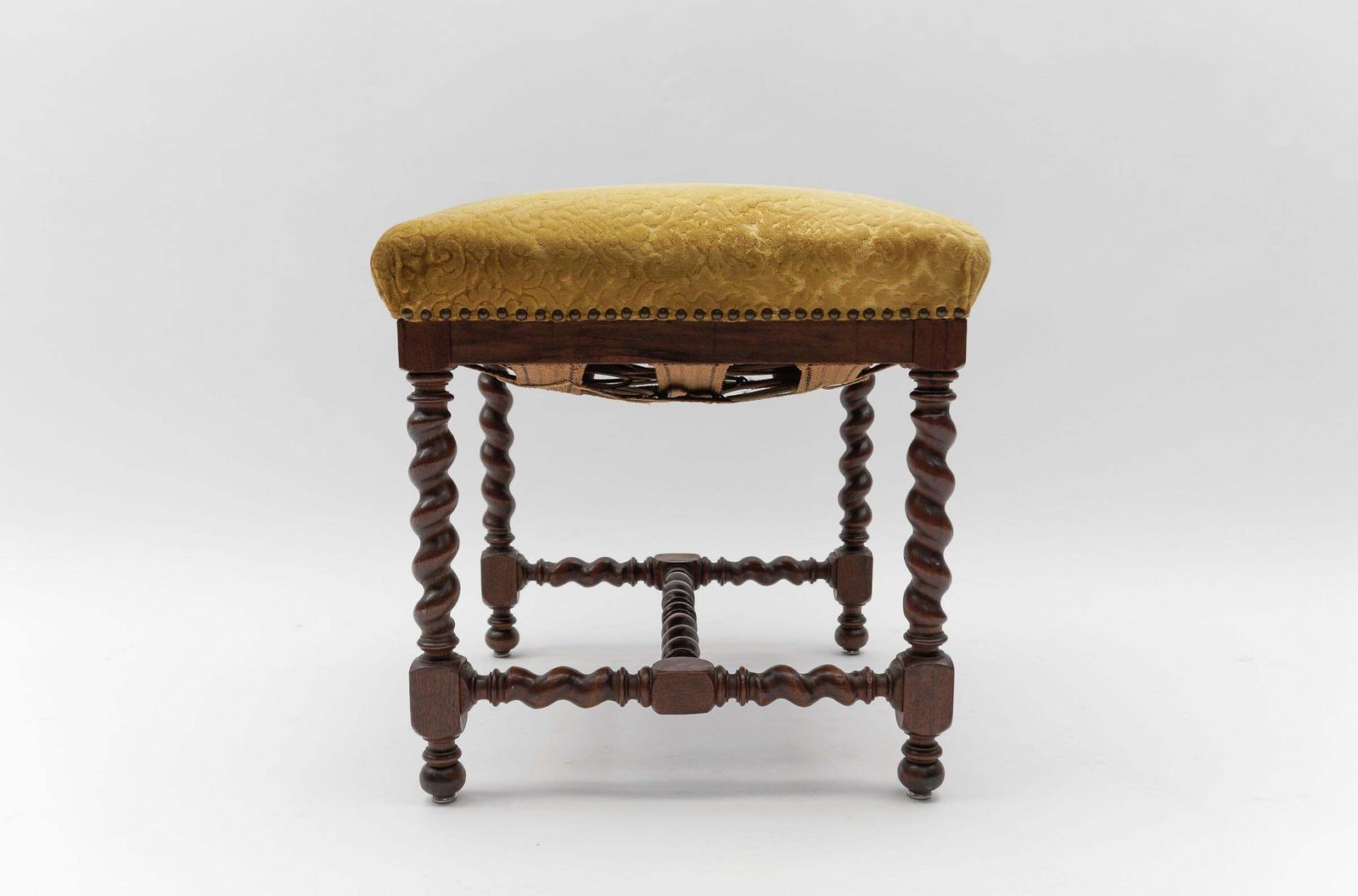 Two French Barley Wood Stools In Louis XIII Style, Ca. 1870s photo buy