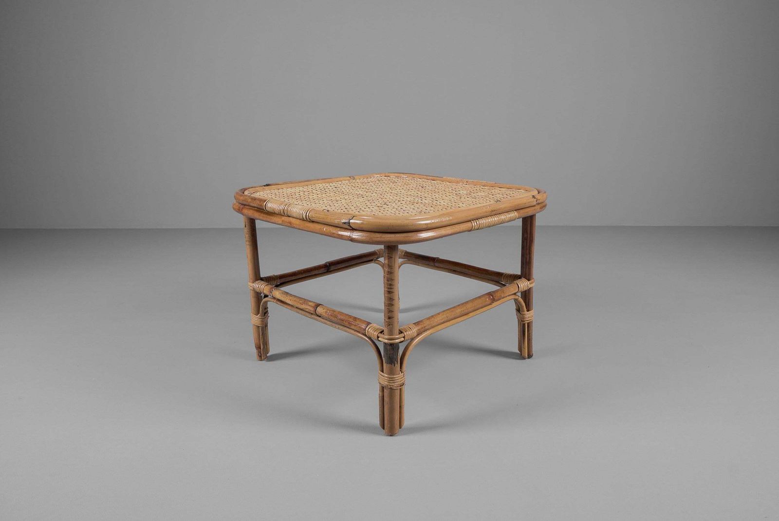 Bamboo, Rattan & Wicker Squared Coffee Table, 1960s, Italy photo 807.0