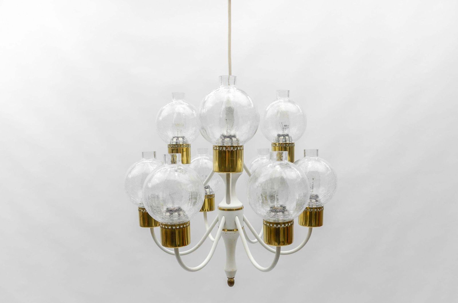 Nine Armed Tulipan Pendant Lamp Or Chandelier By Kaiser Mid Century Modern 1960 photo vinterior