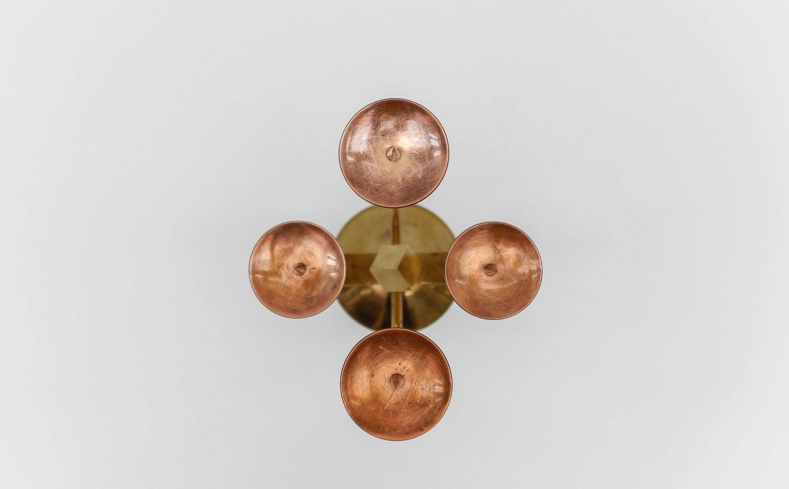 photo for sale Artist Brutalist Candleholder Made In Brass And Copper, 1960s Austria