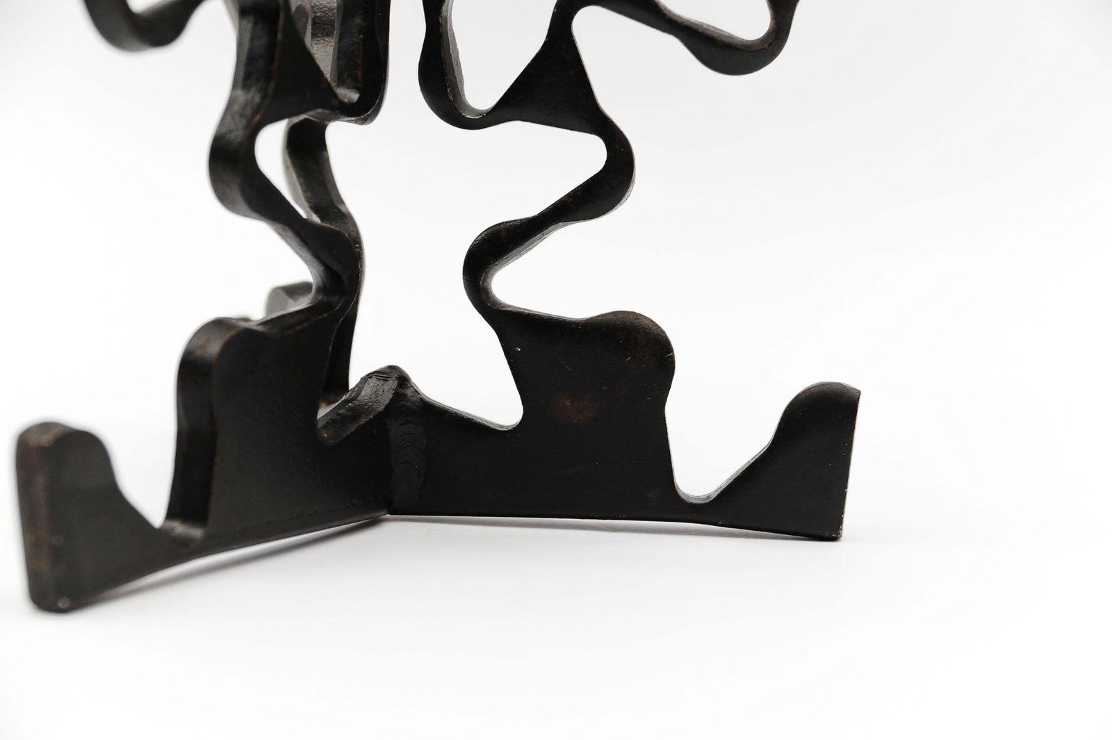 photo for sale Hand Forged Iron Design Sculpture Candle Holder, 1960s