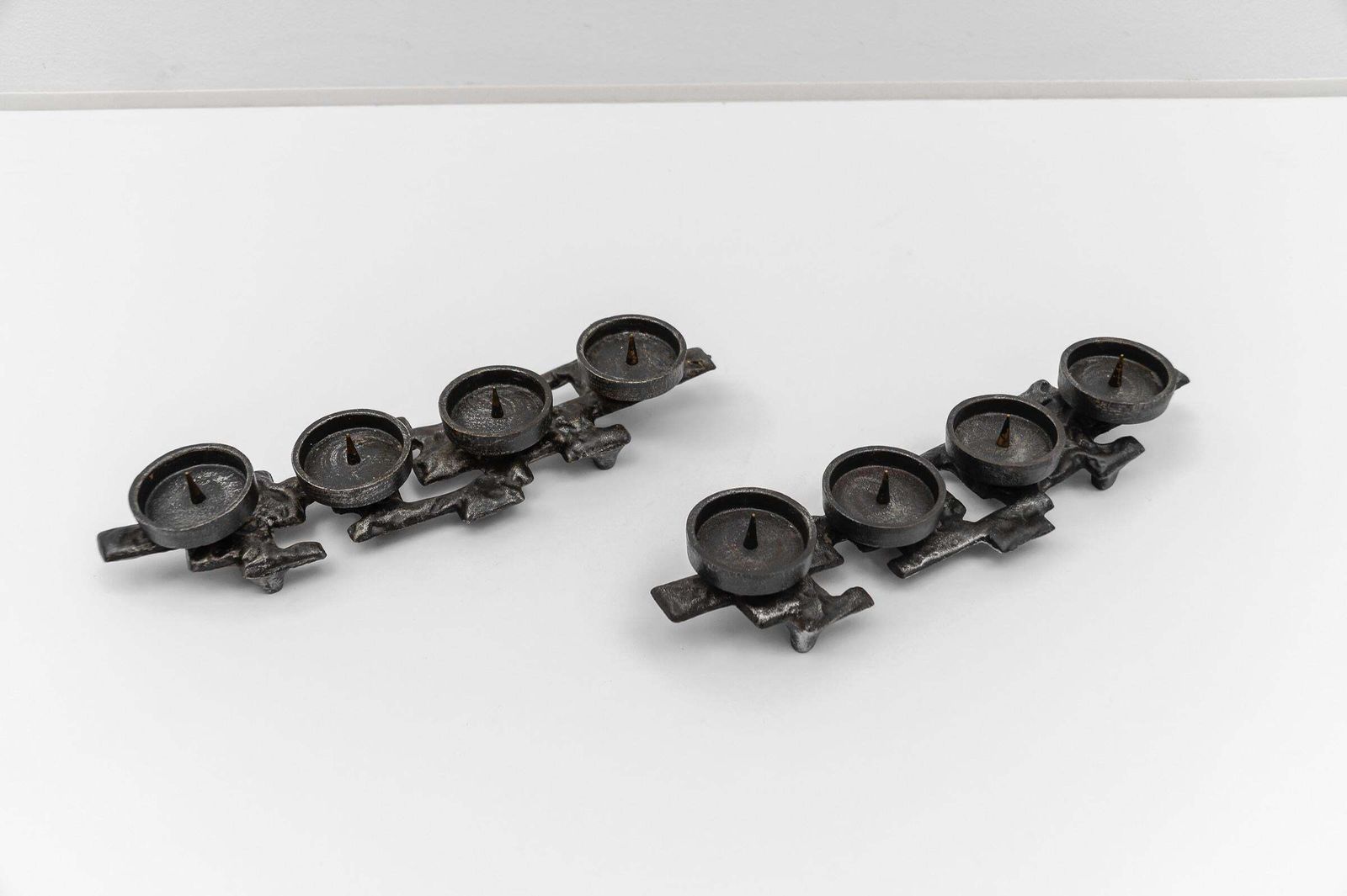 photo furniture Pair Of Wrought Iron Artist Brutalist Candleholder, 1960s Austria