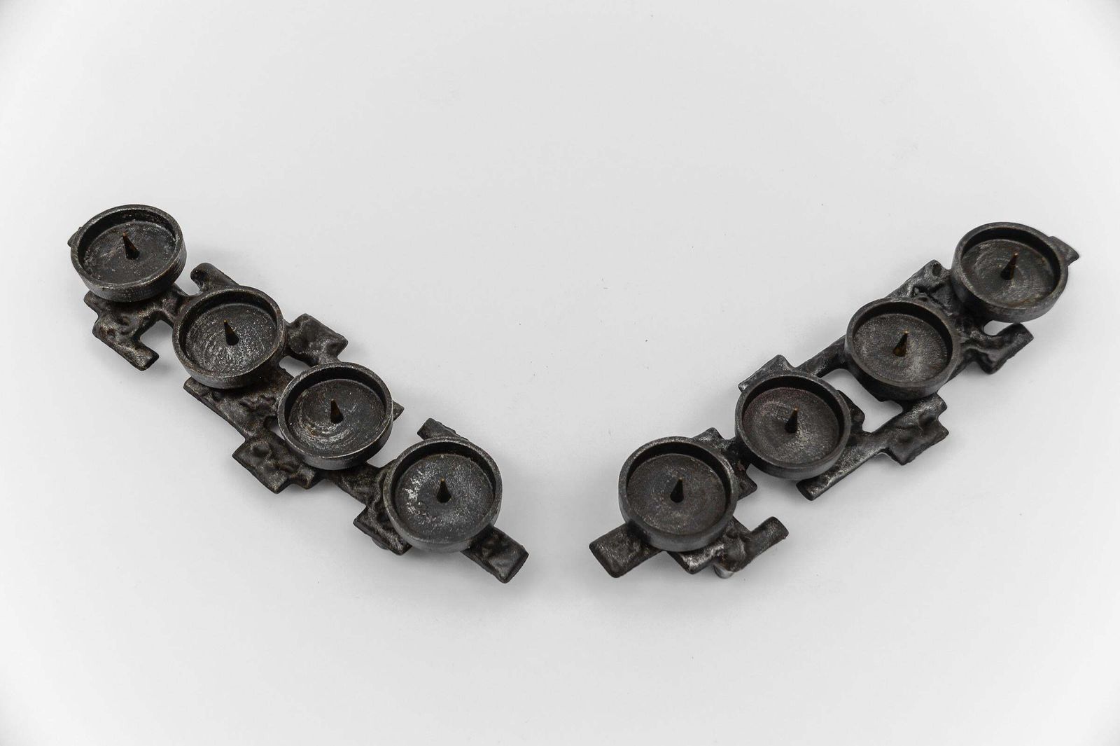 photo buy Pair Of Wrought Iron Artist Brutalist Candleholder, 1960s Austria