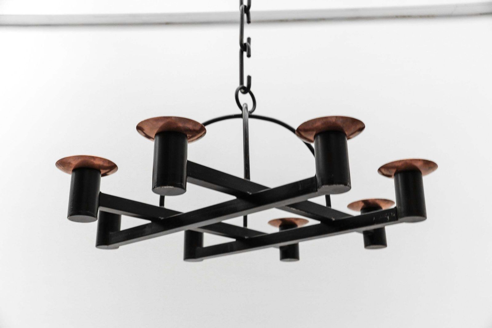Awesome Metal And Copper Ceiling Candle Holder, 1960s Mid Century Modern photo buy