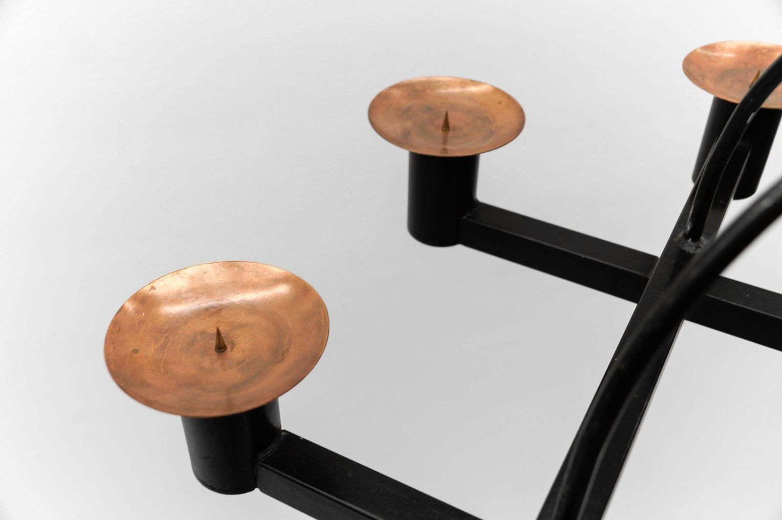 photo for sale Awesome Metal And Copper Ceiling Candle Holder, 1960s Mid Century Modern