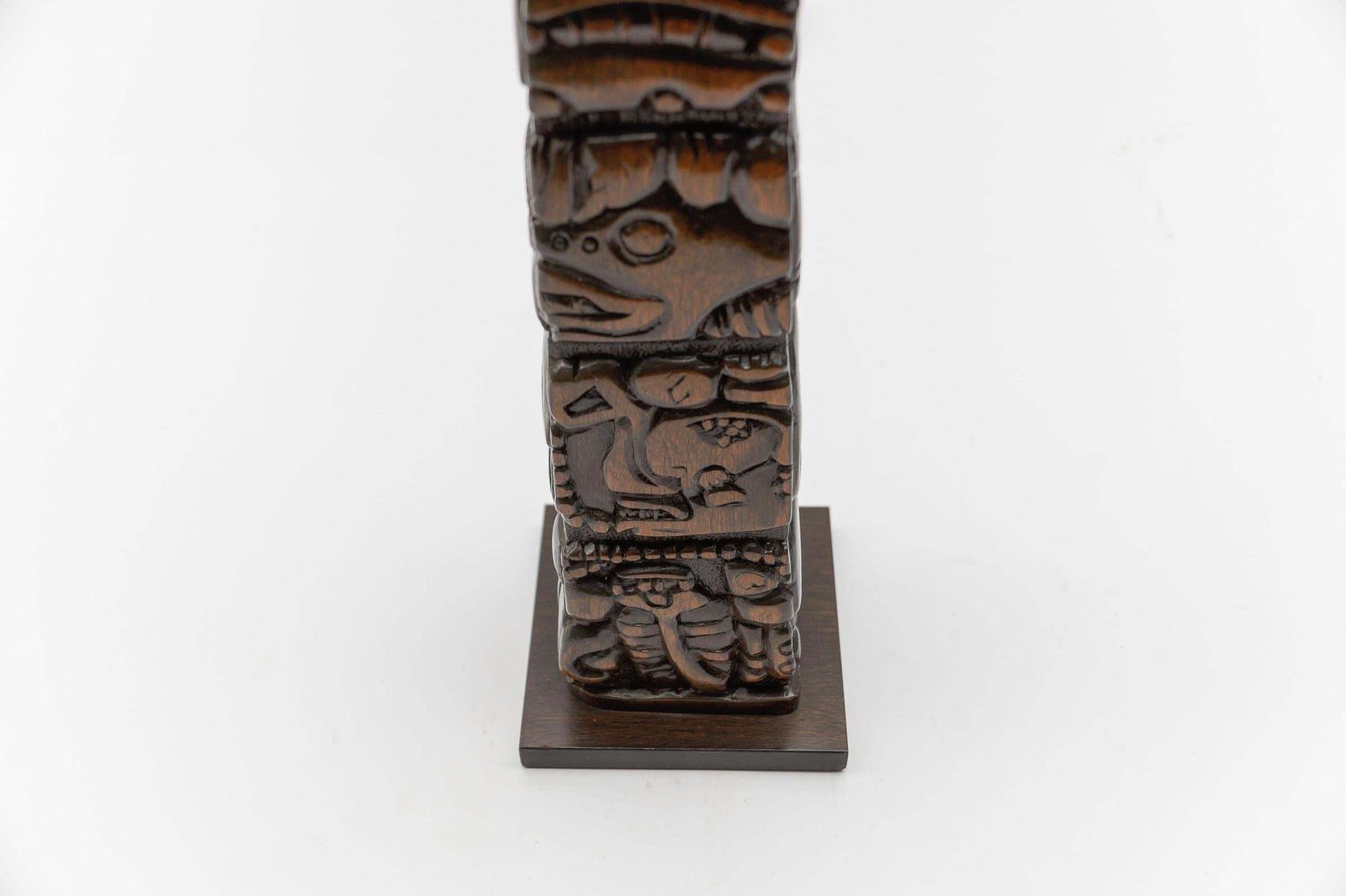 photo furniture Hand Carved Wooden Mayan Totem Table Lamp By Temde Honduras, Switzerland 1960s