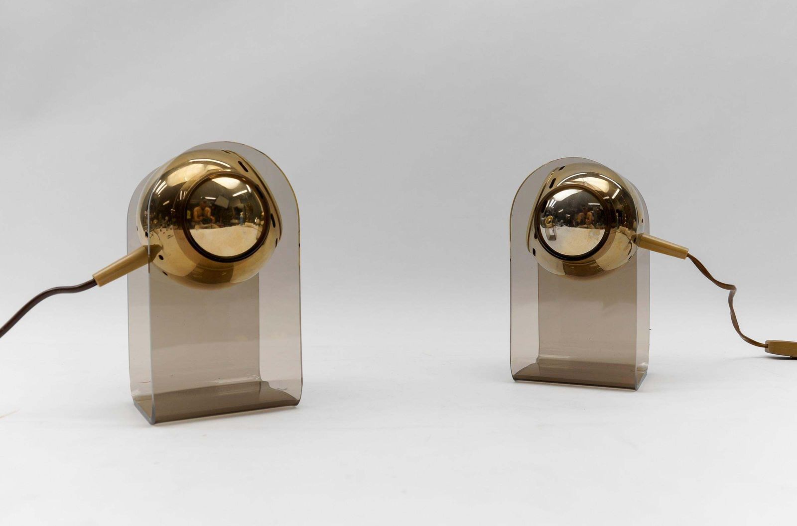 Paar Mid Century Modern Table Lamps In The Style Of Gino Sarfatti, 1960s photo for sale