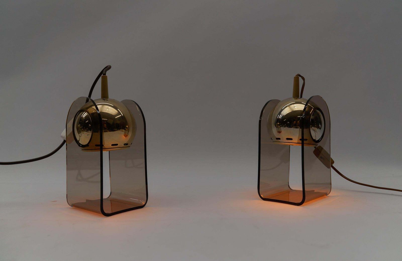 Paar Mid Century Modern Table Lamps In The Style Of Gino Sarfatti, 1960s photo Lighting