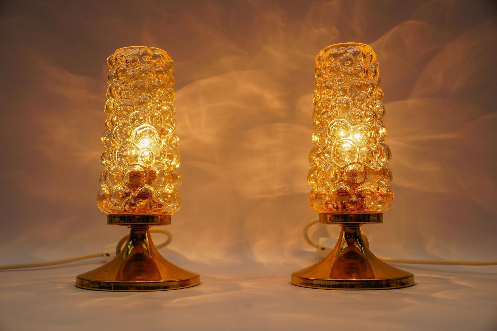 Pair Of Bubble Glass Table Lamps By Helena Tynell, 1960s photo furniture