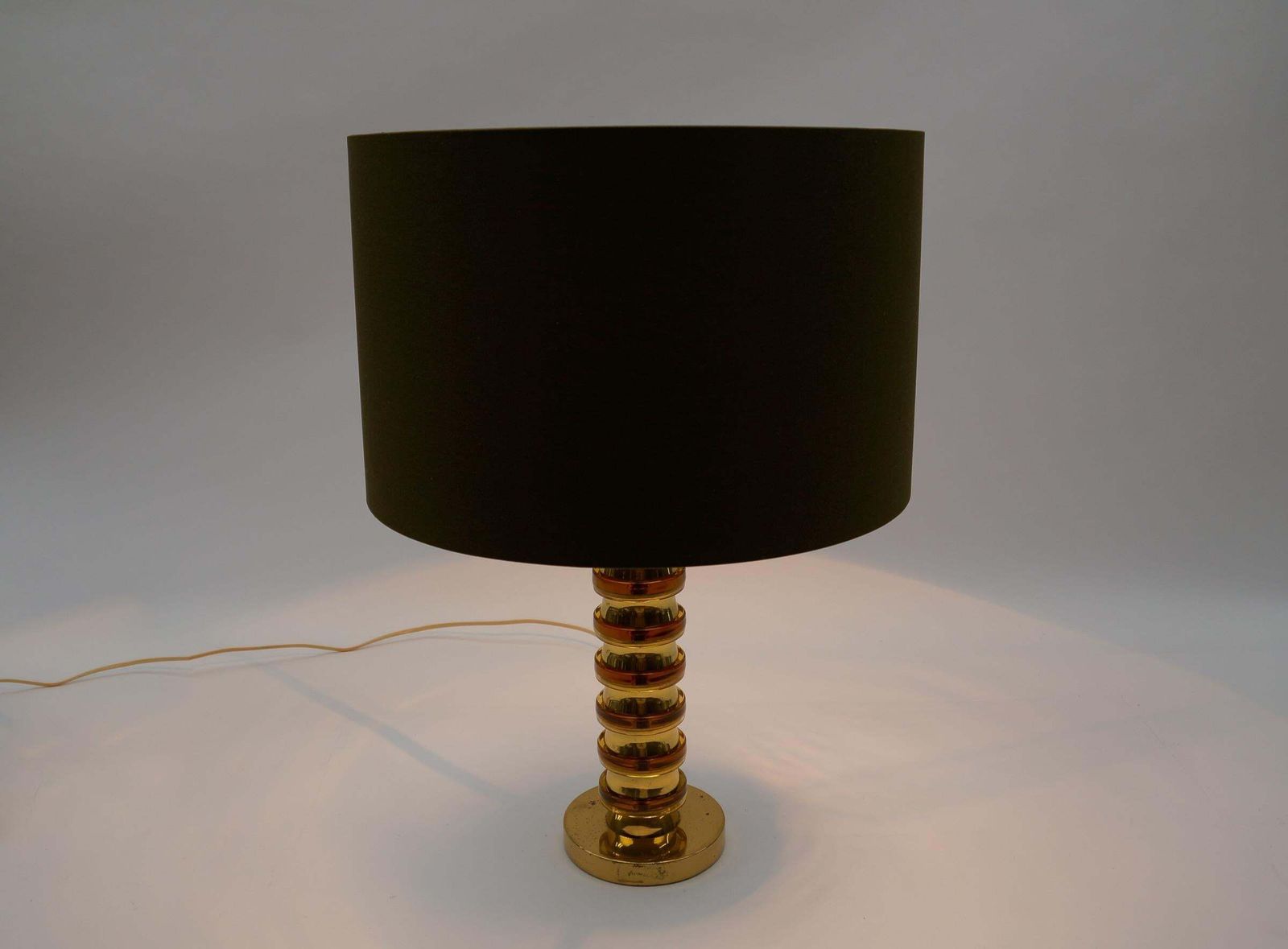 photo for sale Mid Century Modern Gold Orange Swirls Table Lamp Base, 1960s Germany