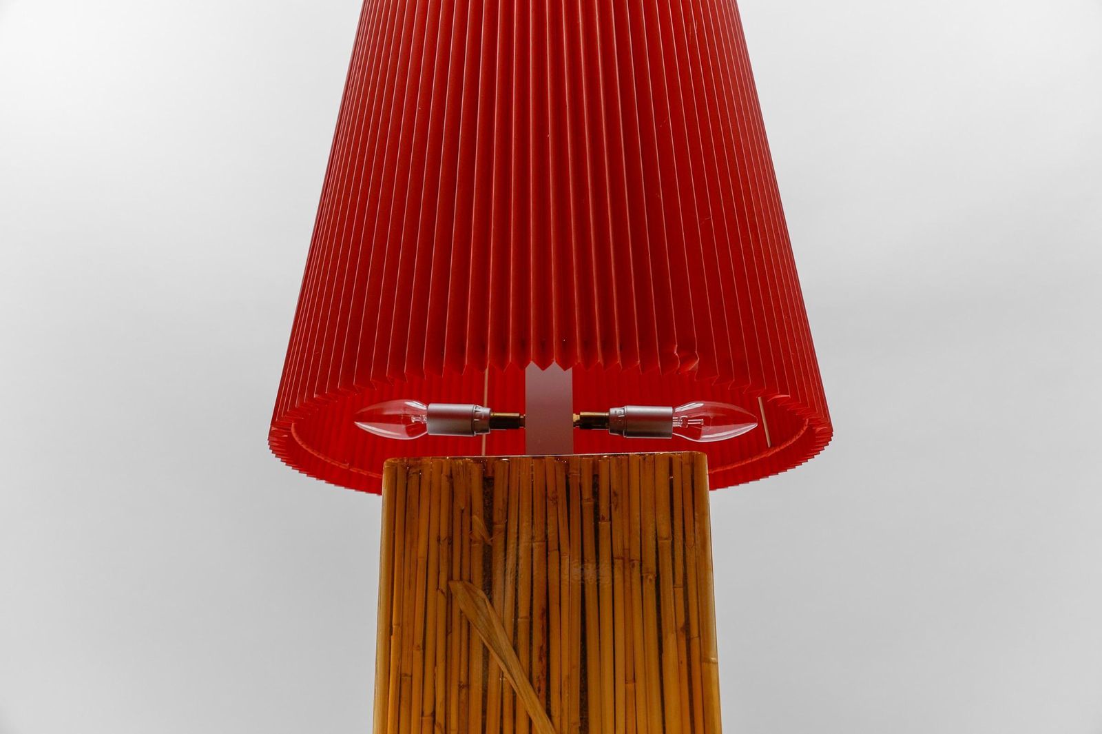 Large Riccardo Marzi Bamboo Resin Table Lamp, 1970s Italy photo 807.0