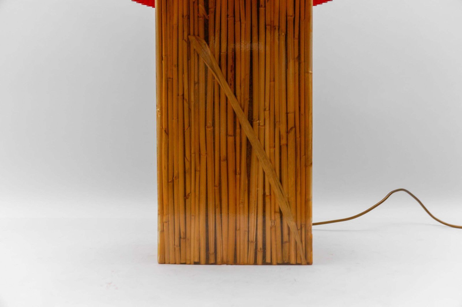photo for sale Large Riccardo Marzi Bamboo Resin Table Lamp, 1970s Italy