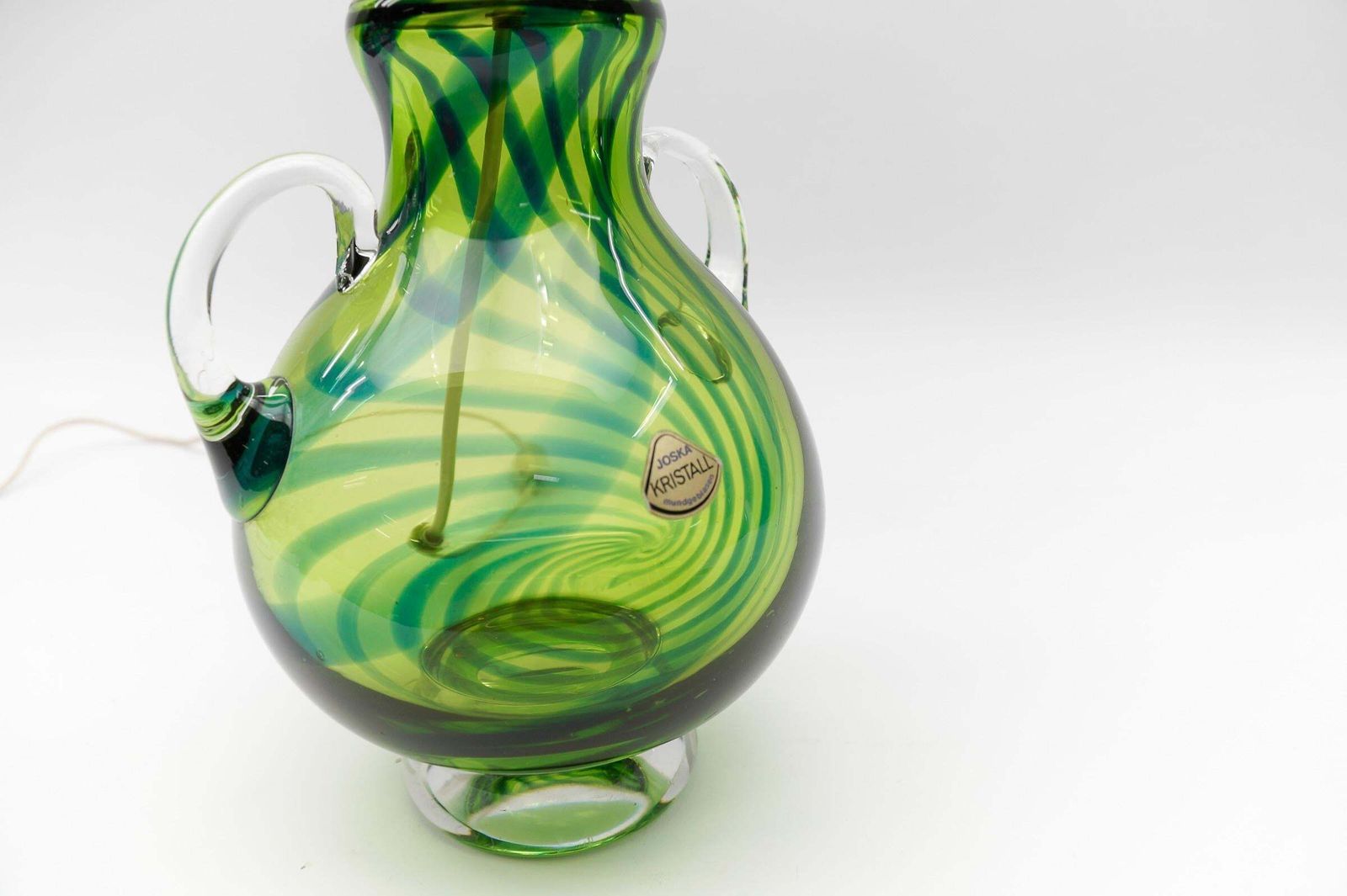 photo vintage Pair Heavy Mid Century Modern Handblown Glass Table Lamp By Joska, 1970s Germany