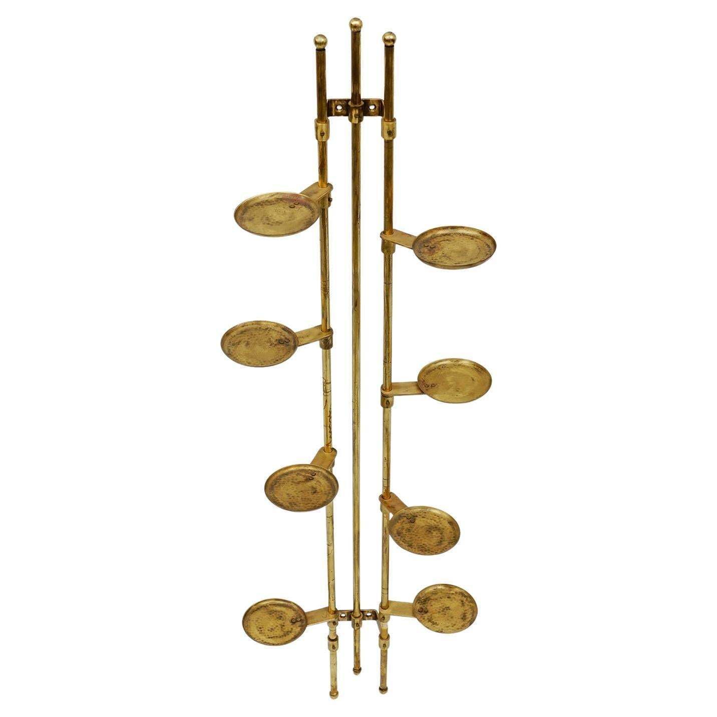 Mid Century Modern Brass Tubular Steel Wall étagère / Flower Stand, 1950s