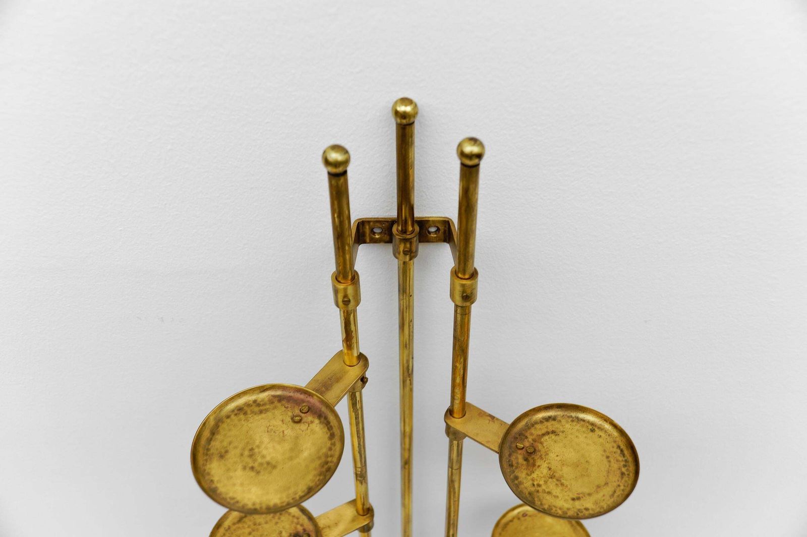 Mid Century Modern Brass Tubular Steel Wall étagère / Flower Stand, 1950s photo Home Decor