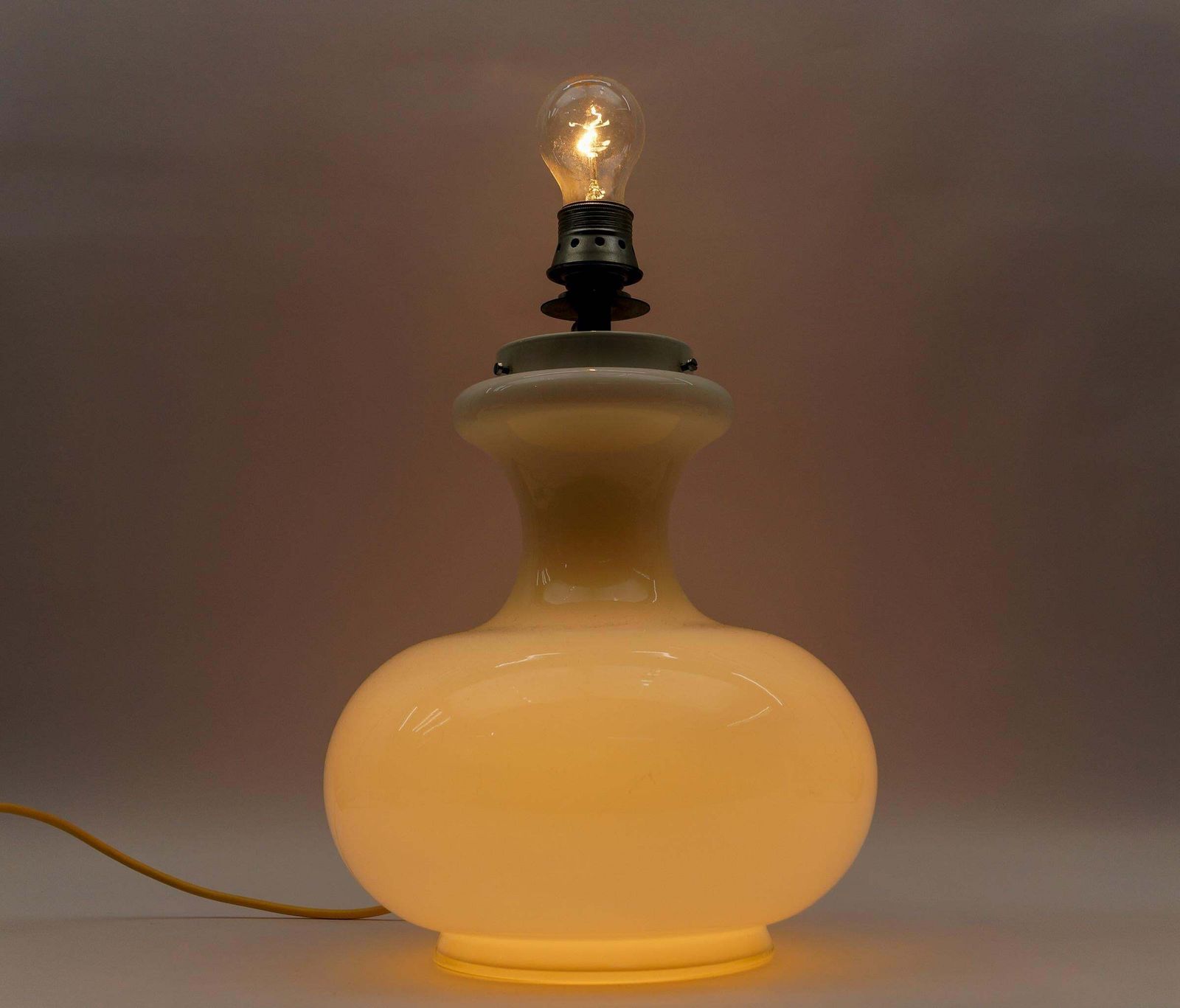 1189.0 Lovely Pair Of Mid Century Modern Opal Glass Table Lamp Bases, 1960s photo