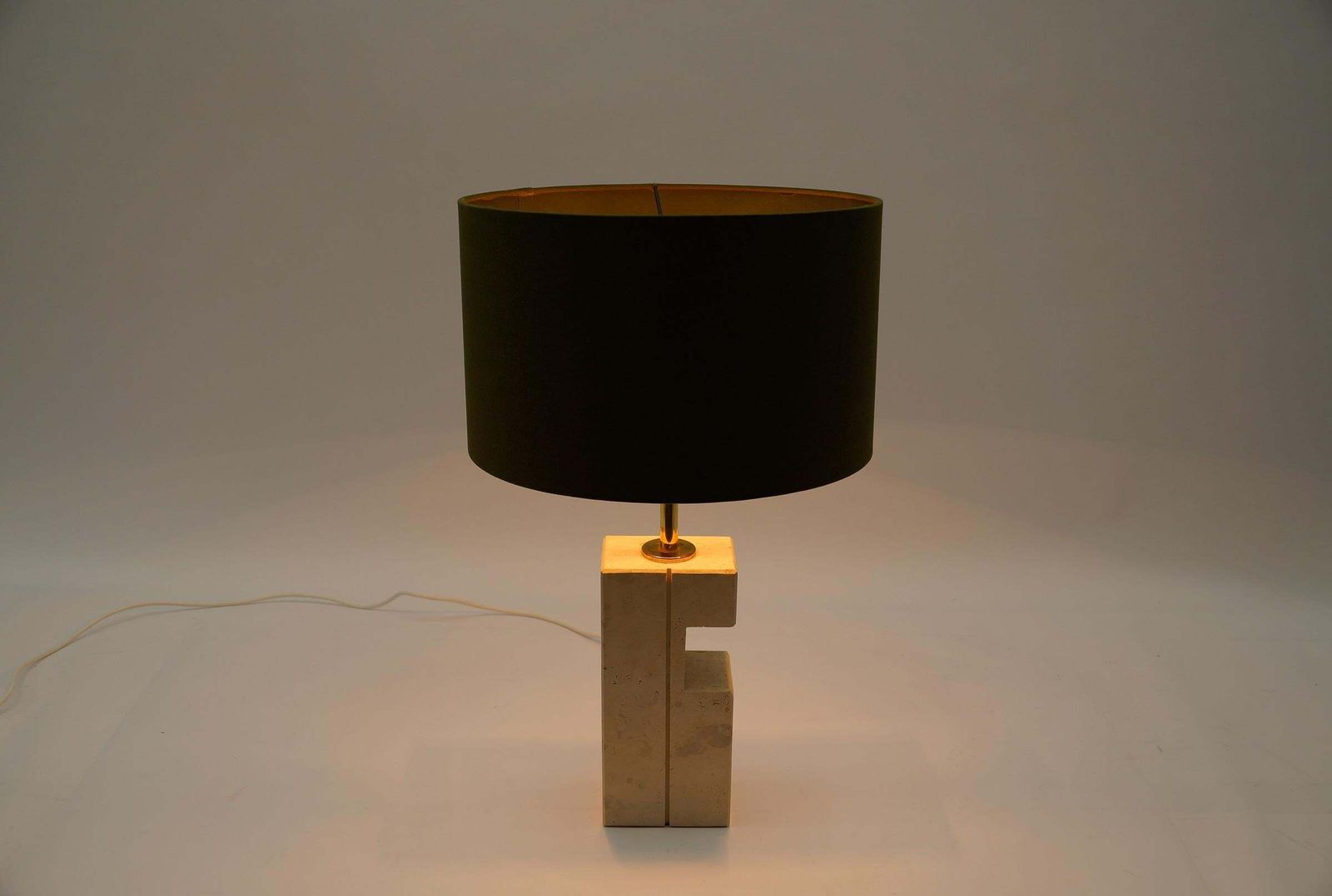 Lovely Travertine Table Lamp By Giuliano Cesari For Nucleo Sormani, 1960s, Italy photo Lighting