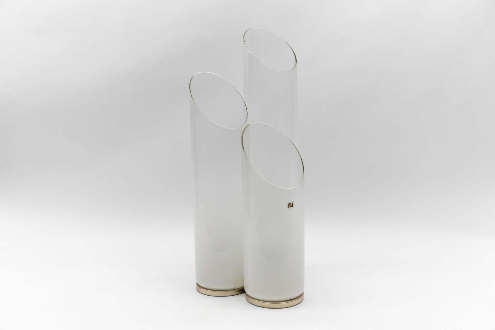 Carlo Nason “Mazzega” Table Lamp Metal Chrome Murano Glass 1970 Italy.  Rare Car photo Lighting
