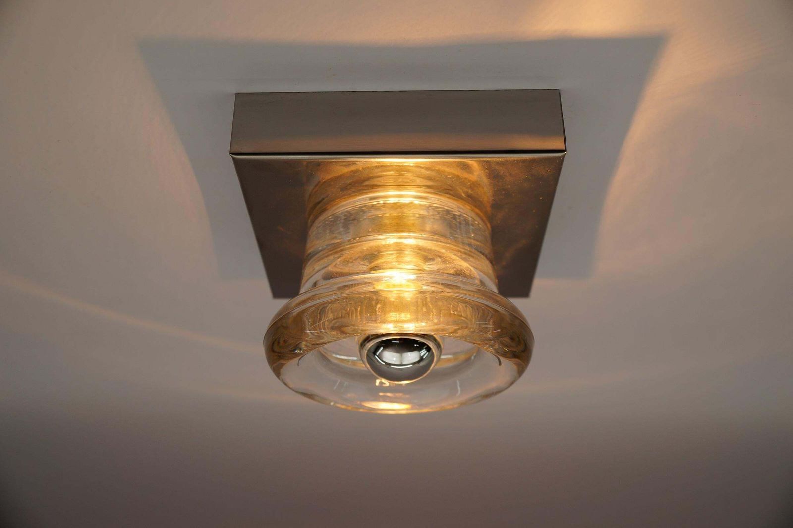 Lovely Glass Wall Or Ceiling Light By Gebrüder Cosack, Germany 1960s photo vinterior