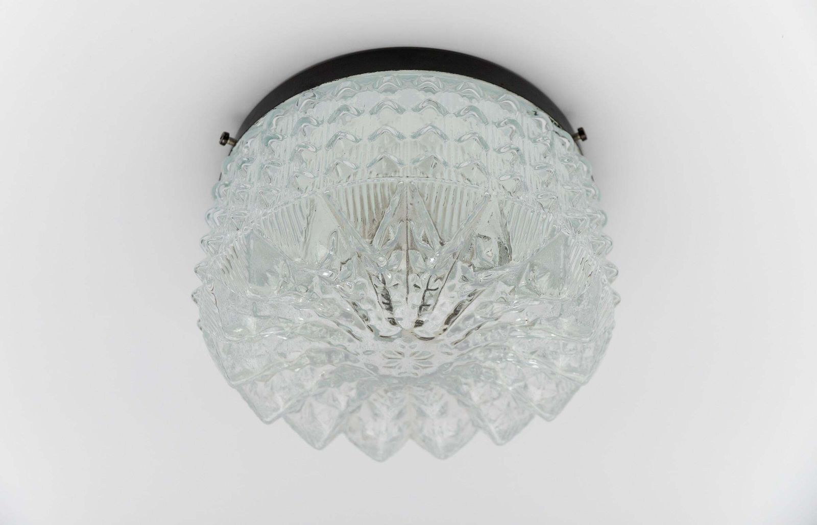 1. Of 2 Lovely Crown Glass Wall Lamp Or Flush Mount Light, 1960s Germany photo Lighting