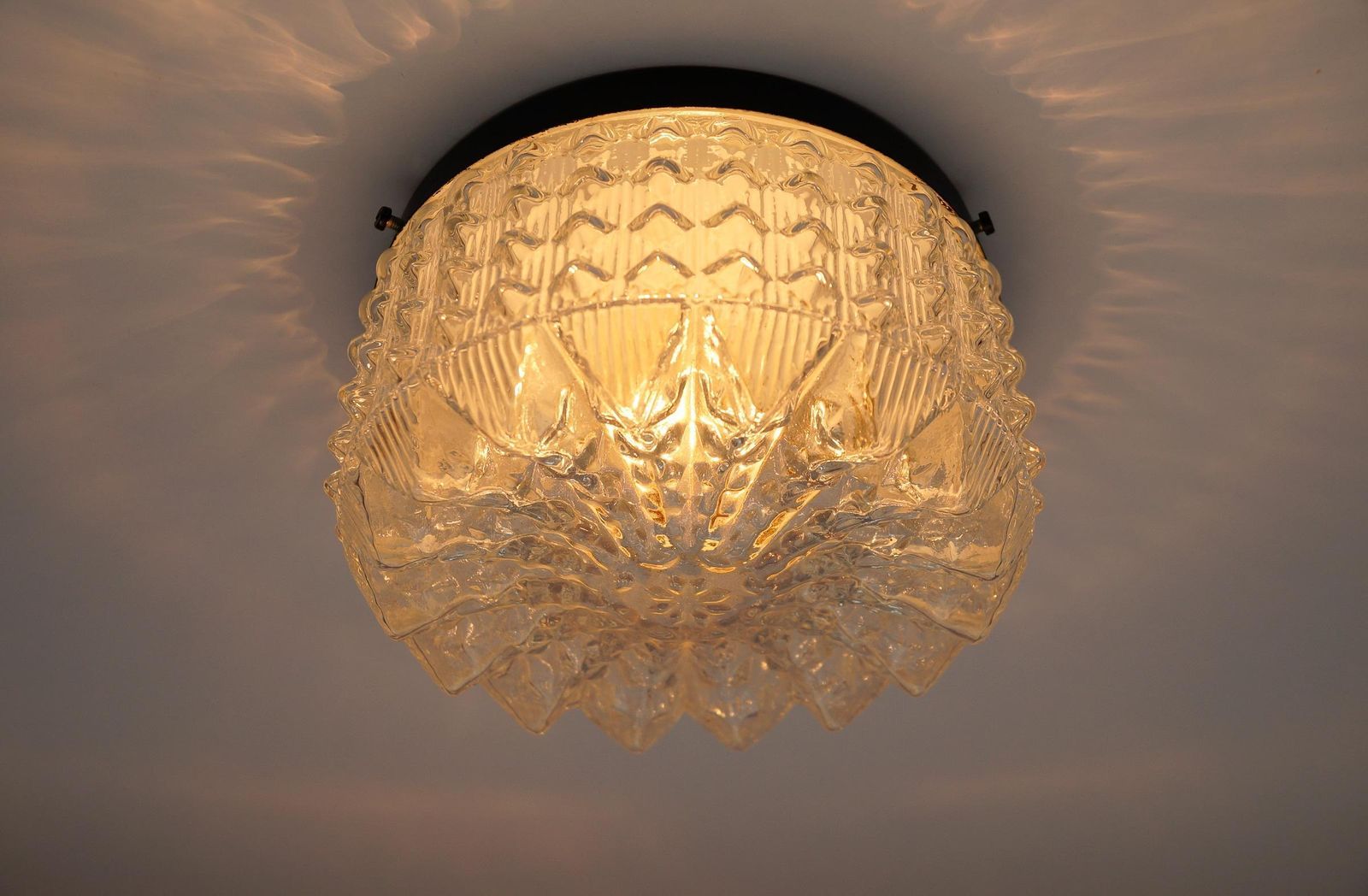 1. Of 2 Lovely Crown Glass Wall Lamp Or Flush Mount Light, 1960s Germany photo 510.0