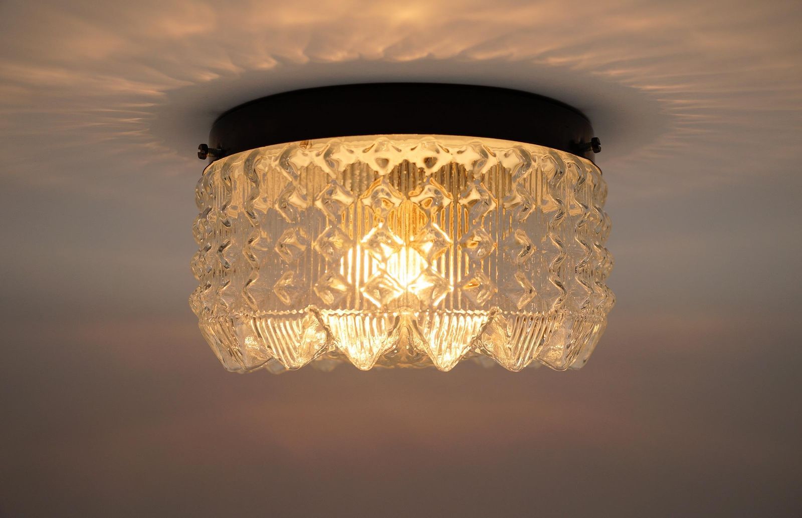 photo furniture 1. Of 2 Lovely Crown Glass Wall Lamp Or Flush Mount Light, 1960s Germany