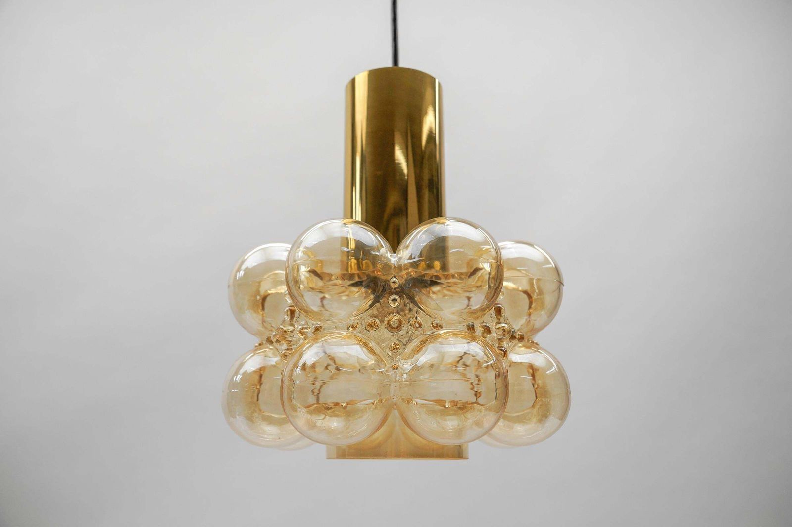 Amber Bubble Glass Ceiling Lamp By Helena Tynell For Limburg, Germany 1960s photo 582.0
