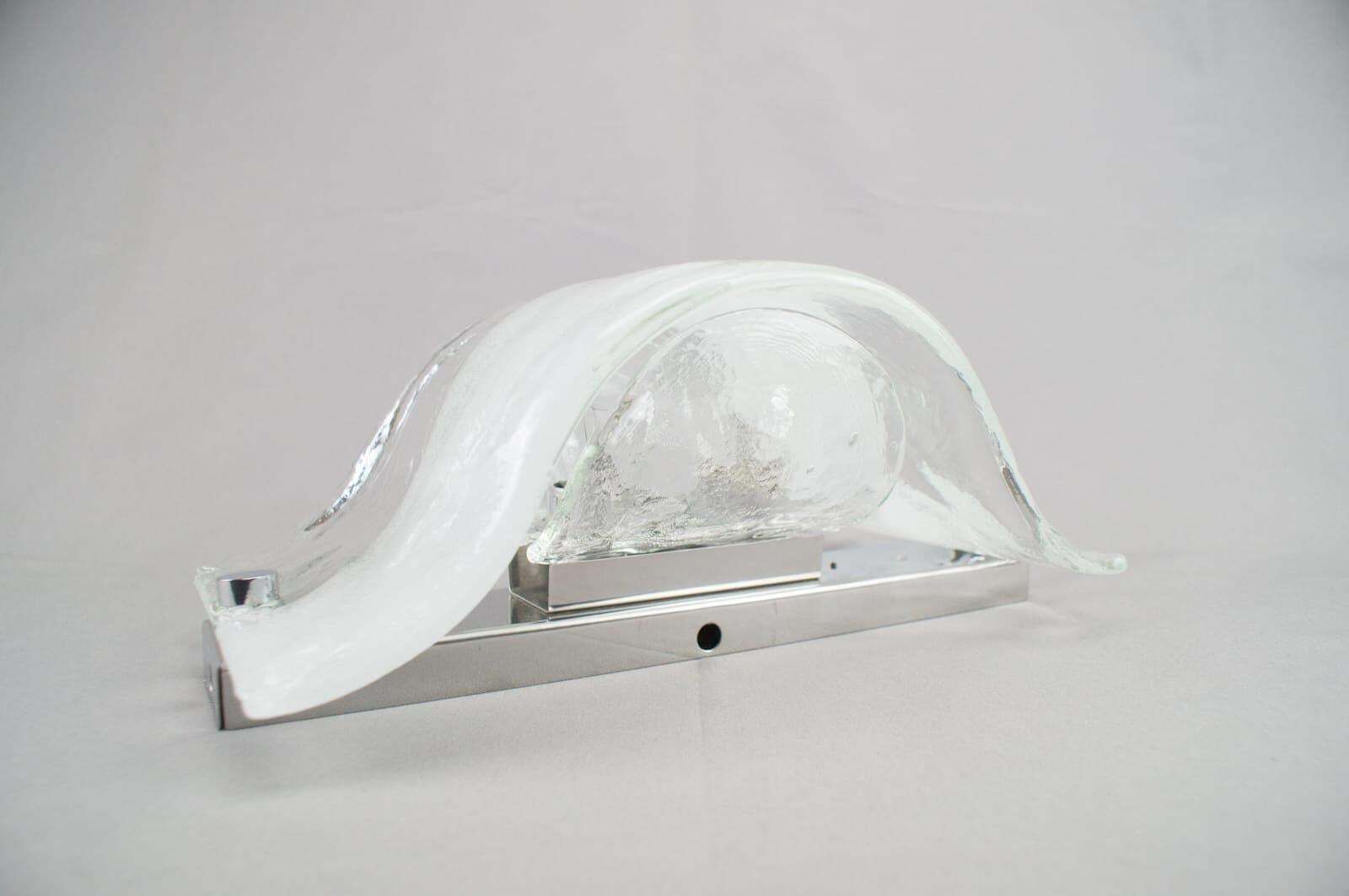 Large Murano Vetri Glass Wall Lamp, Italy 1960s photo vinterior