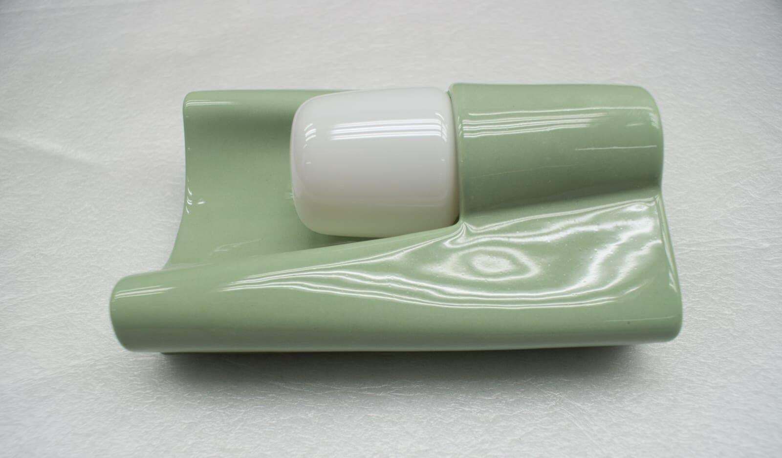 Very Rare Green Wilhelm Wagenfeld Wall Light For Lindner Leuchten Model No. 6454 photo Lighting