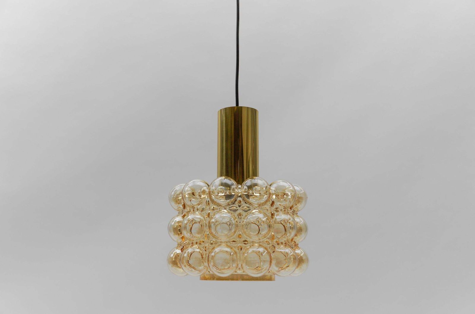 1 Of 2 Amber Bubble Glass Ceiling Lamp By Helena Tynell For Limburg, Germany 196 photo for sale