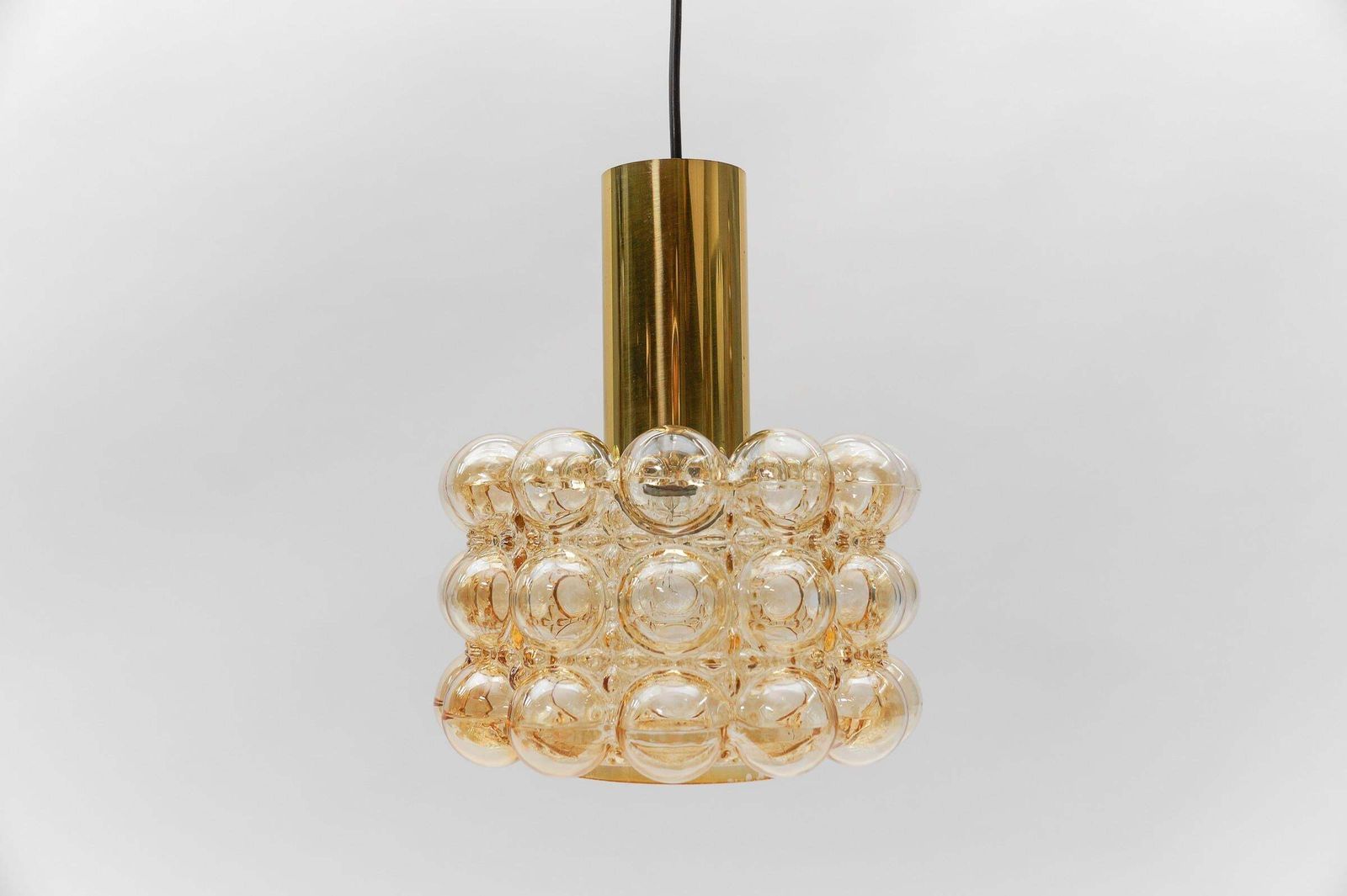 Lighting 1 Of 2 Amber Bubble Glass Ceiling Lamp By Helena Tynell For Limburg, Germany 196 photo