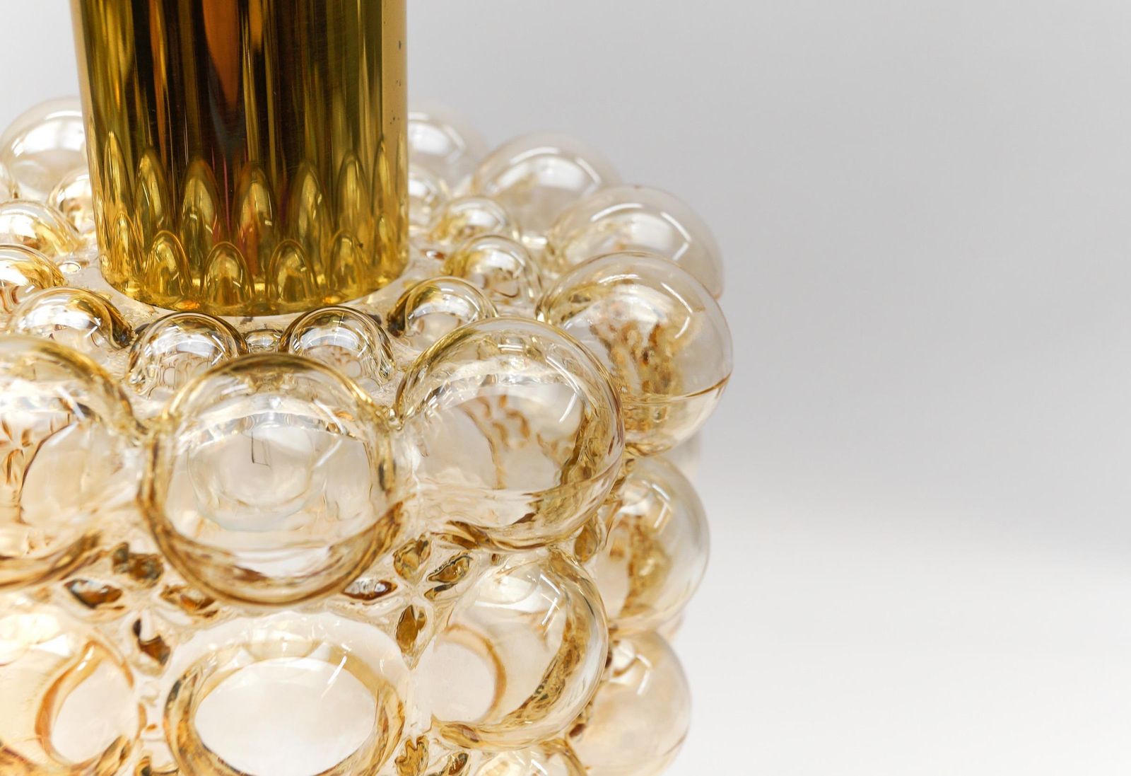 photo vinterior 1 Of 2 Amber Bubble Glass Ceiling Lamp By Helena Tynell For Limburg, Germany 196