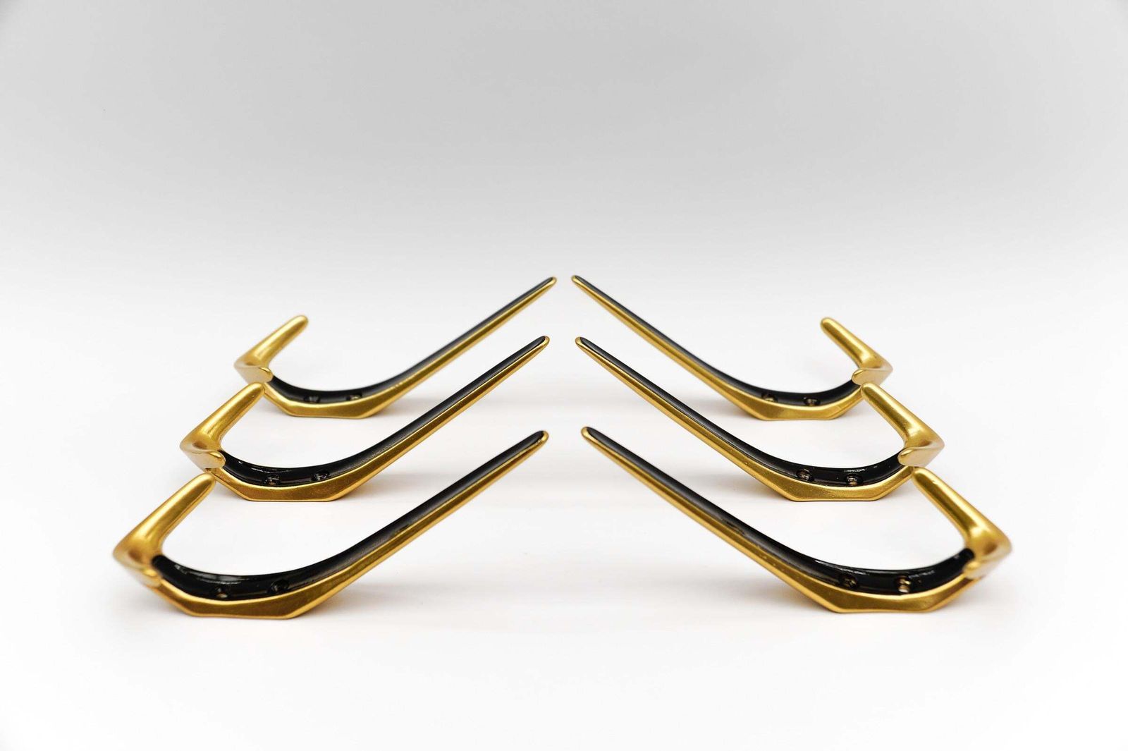 Set Of 6 Mid Century Modern Brass Wall Hooks, Austria, 1960s photo buy