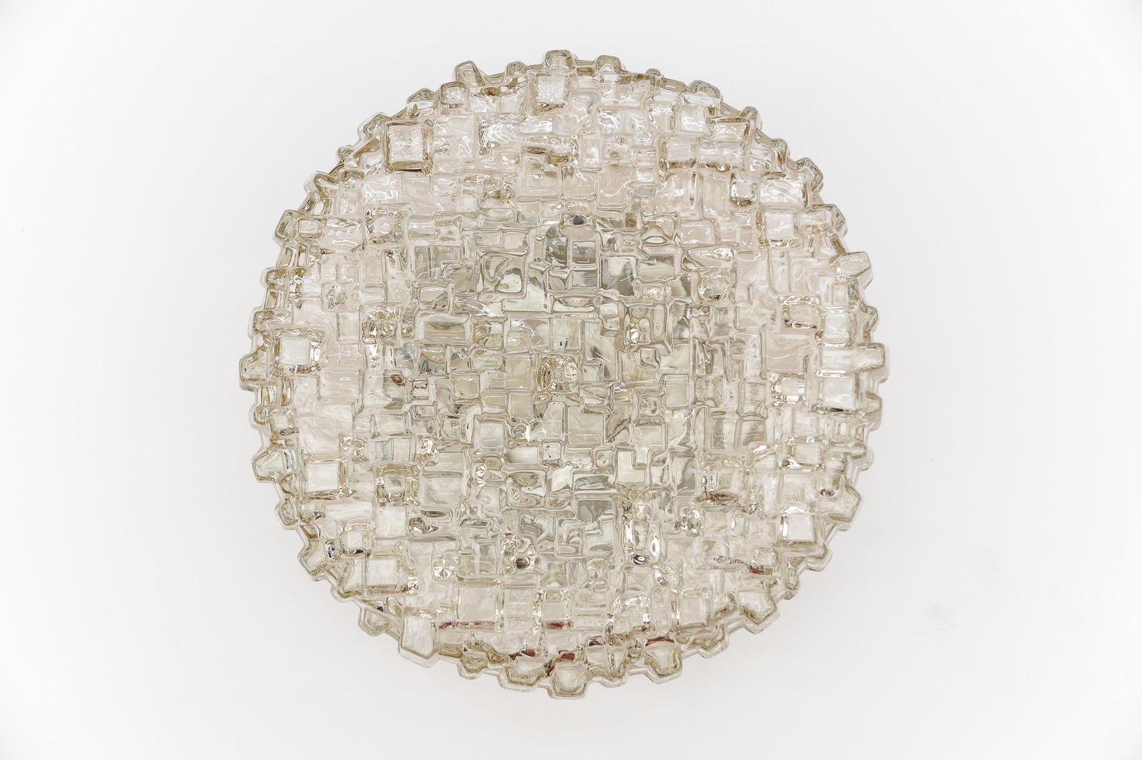 1. Of 4 Square Smoked Glass Geometric Glass Wall Lamp / Flush Mount, 1960s photo furniture