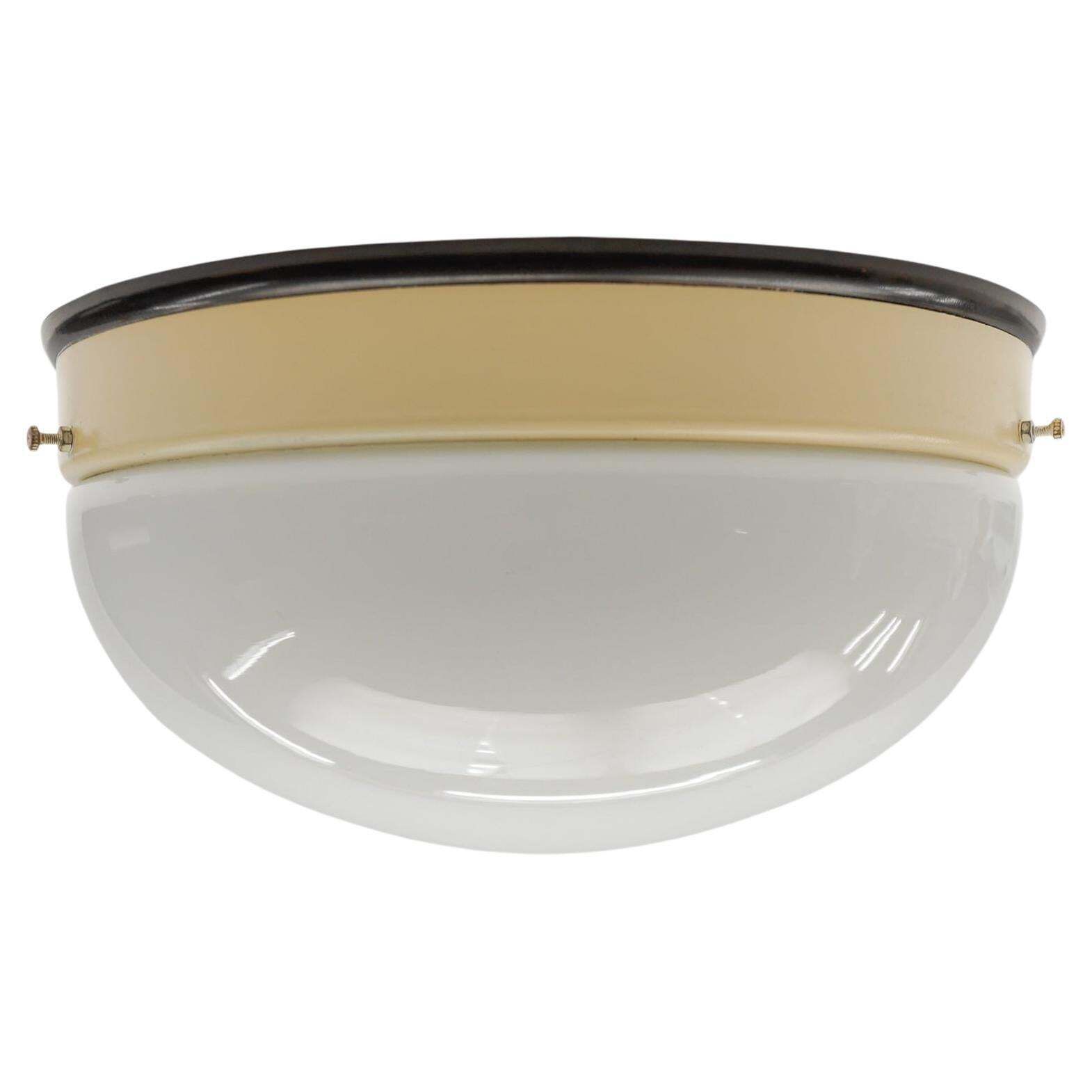 1. Of 12 Rare Minimalistic Bauhaus Plafoniere / Flush Mount Light, Germany 1930s