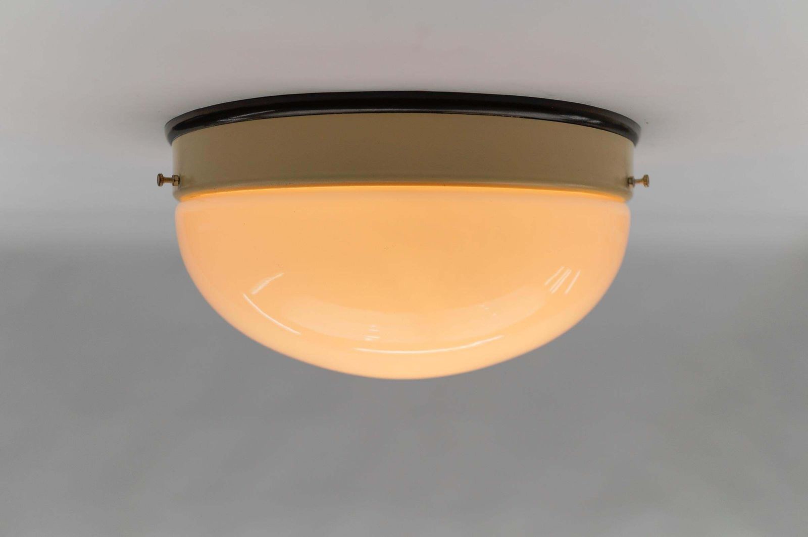 1. Of 12 Rare Minimalistic Bauhaus Plafoniere / Flush Mount Light, Germany 1930s photo buy