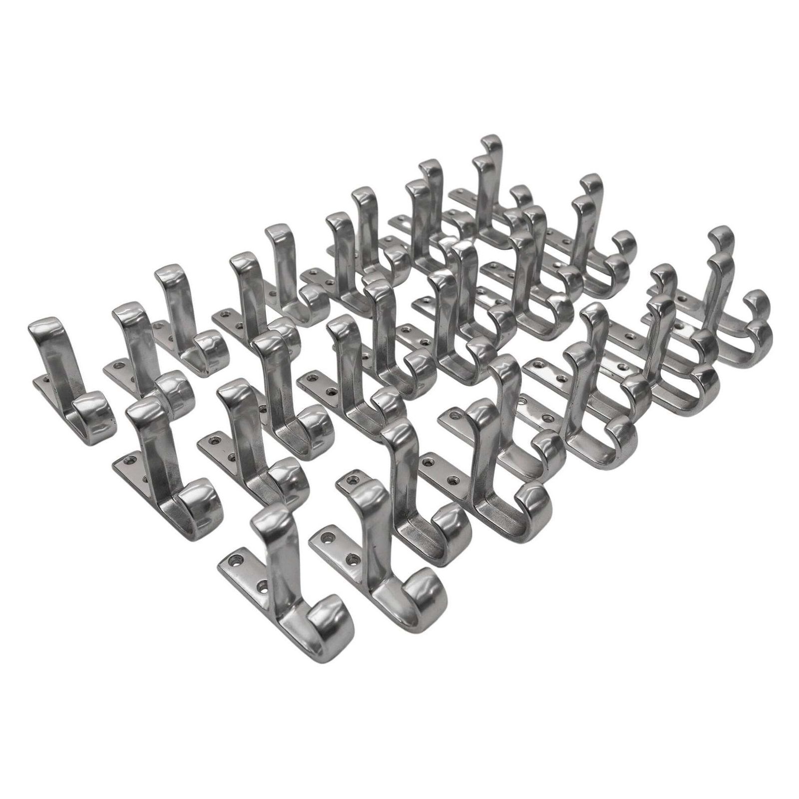 Set Of 35 Midcentury Aluminium Wall Hooks, Austria, 1950s