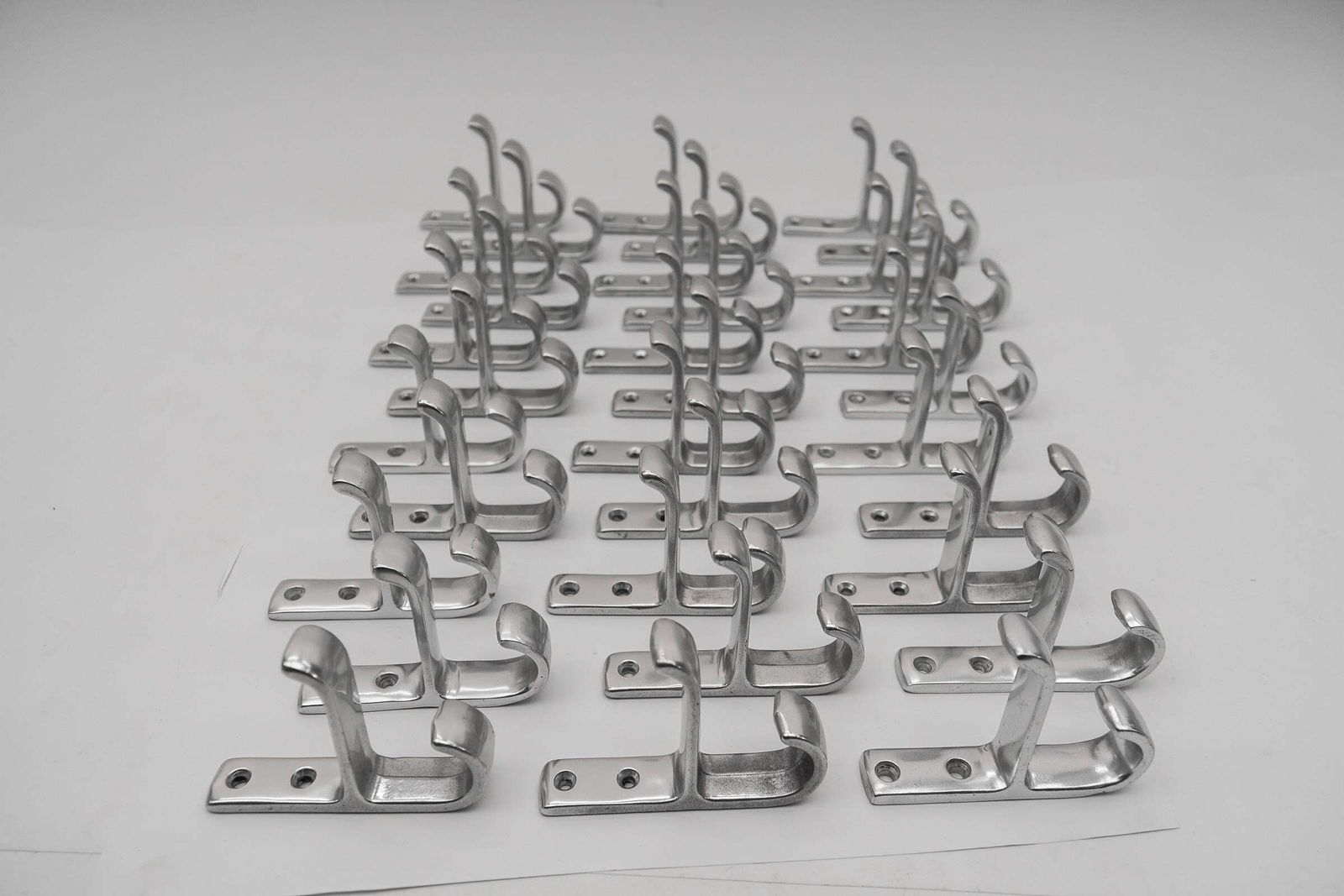 Set Of 35 Midcentury Aluminium Wall Hooks, Austria, 1950s photo vintage