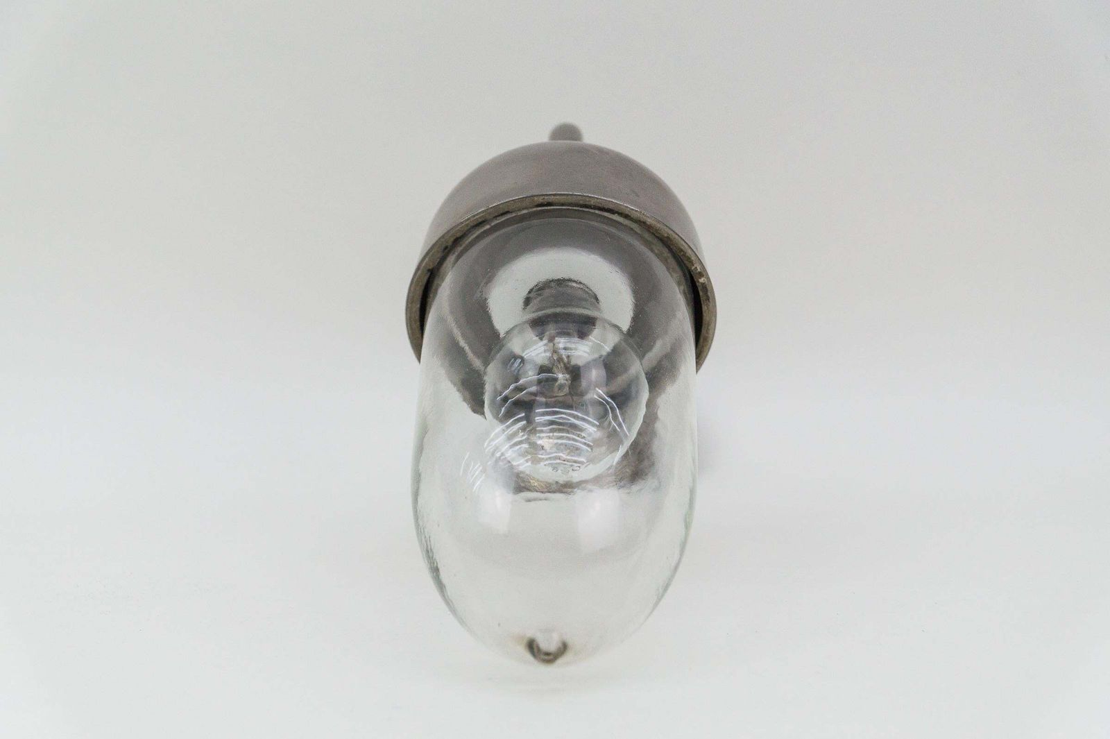 Lovely And Rare Art Deco Outdoor Nickel Plated And Glass Arc Wall Lamp, Austria photo buy