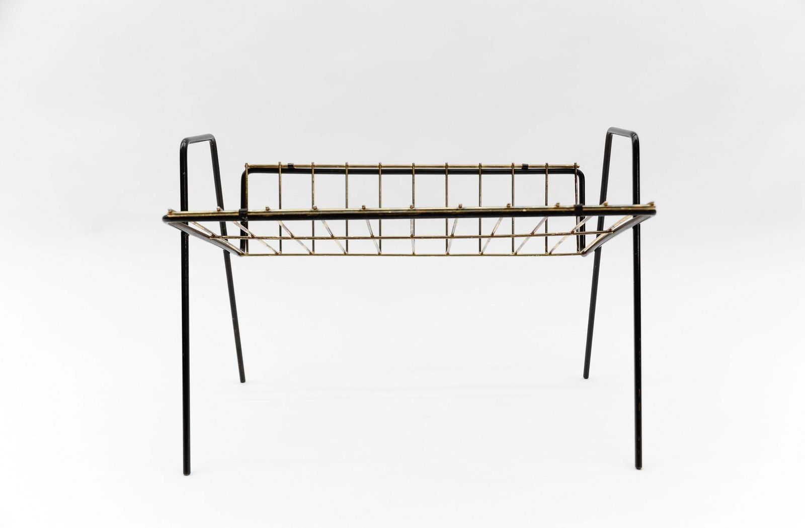 Lovely Metal Magazine Rack Mid Century Modern, 1950s, Austria photo for sale