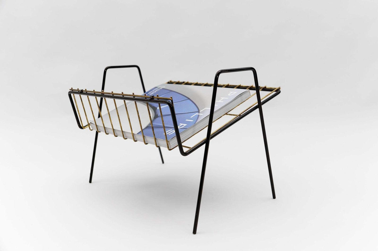 Lovely Metal Magazine Rack Mid Century Modern, 1950s, Austria photo Home Decor