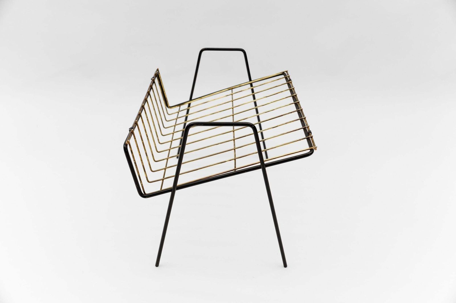 Lovely Metal Magazine Rack Mid Century Modern, 1950s, Austria photo vinterior
