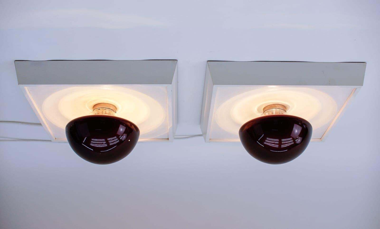 Pair Of Rare Flush Mounts Or Wall Lamps By Temde, Switzerland, 1960s photo furniture