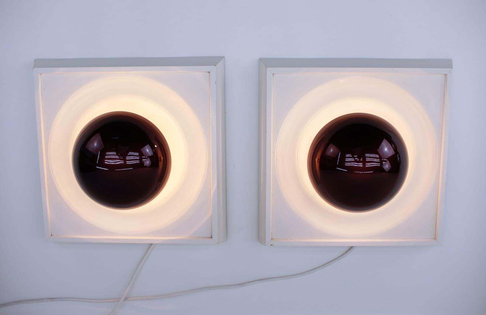 Pair Of Rare Flush Mounts Or Wall Lamps By Temde, Switzerland, 1960s photo 1359.0