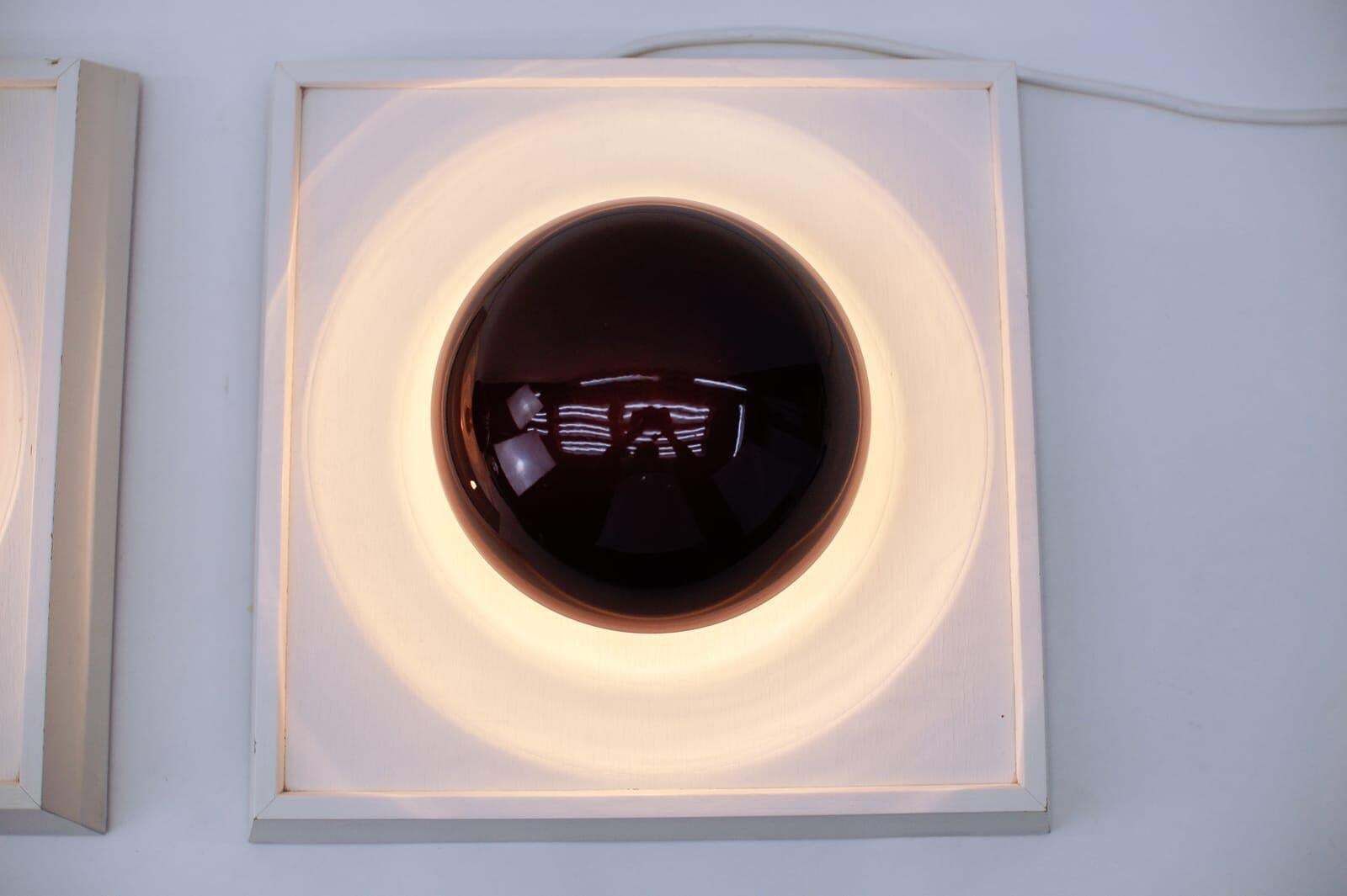 photo furniture Pair Of Rare Flush Mounts Or Wall Lamps By Temde, Switzerland, 1960s