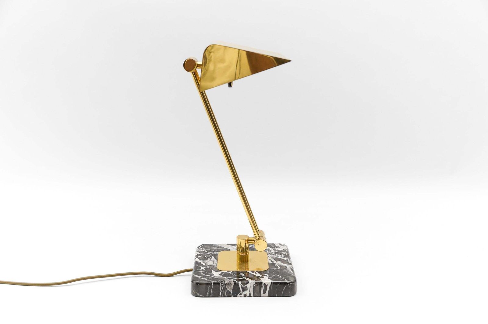Golden Bankers Table Lamp On Marble Foot, 1960s photo Lighting