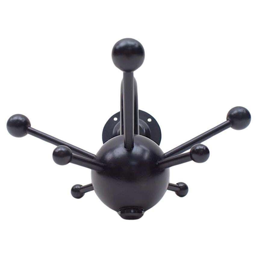 Black Sputnik Wall Hook Lacquered Wood And Metal In The Style Of Osvaldo Borsani