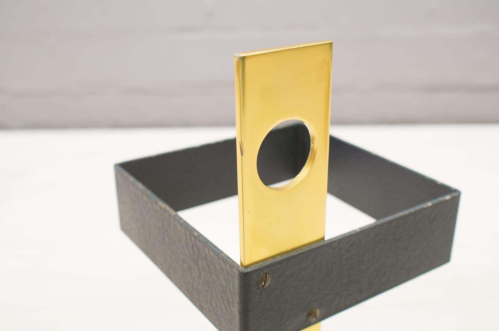 Minimalistic Mid Century Modern Umbrella Stand In Brass And Metal, Austria 1950s photo vinterior