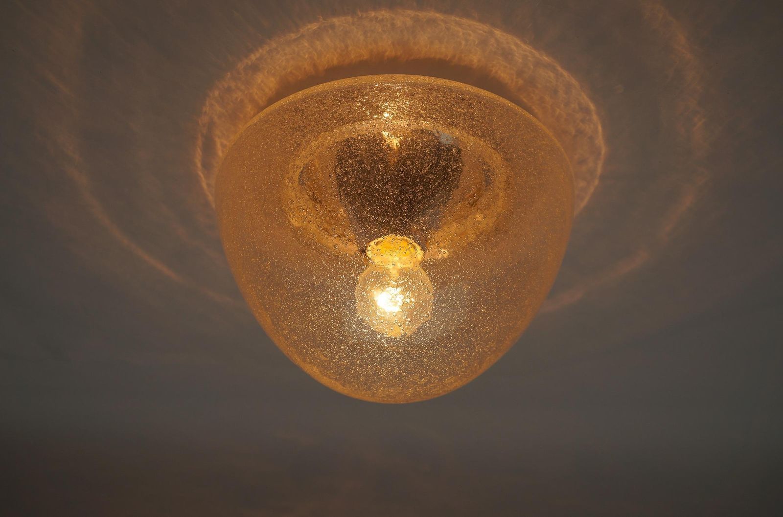 1 Of 4 Mushroom Shaped Glass Lamp In Gold, Germany 1960s photo vintage