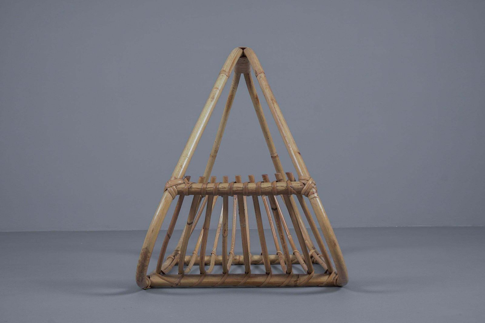 Mid Century Modern Italian Rattan Magazine Rack, 1960s photo buy